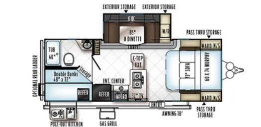 2018 FOREST RIVER FLAGSTAFF 25BDRS, , floor-plans-day image number 0